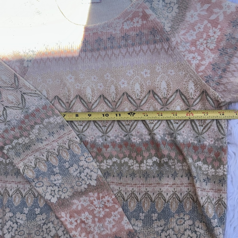 🦋Anthropology🌼Floral🌸Print Crew Neck Long Sleeve Sweater, Size Small - Picture 5 of 15